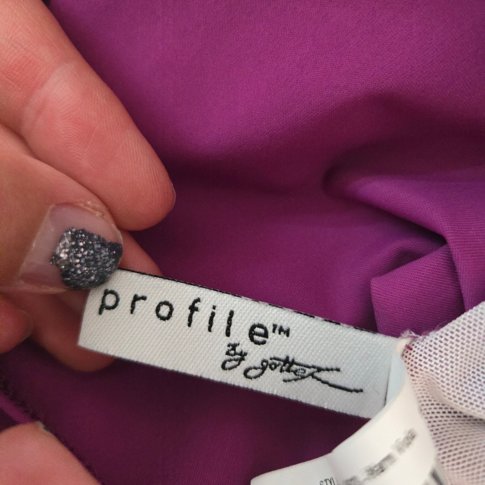 Profile by Gottex Purple Peplum One Piece Swimsuit Size 12D - Picture 6 of 7